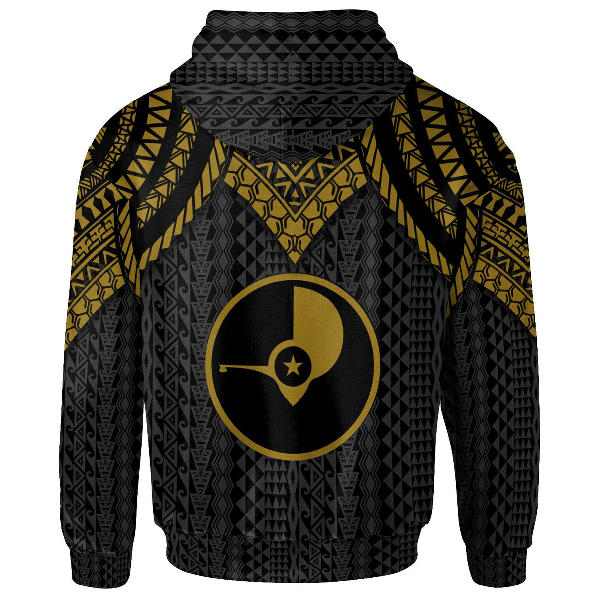 Yap Custom Hoodie Polynesian Armor Style Gold - Polynesian Pride