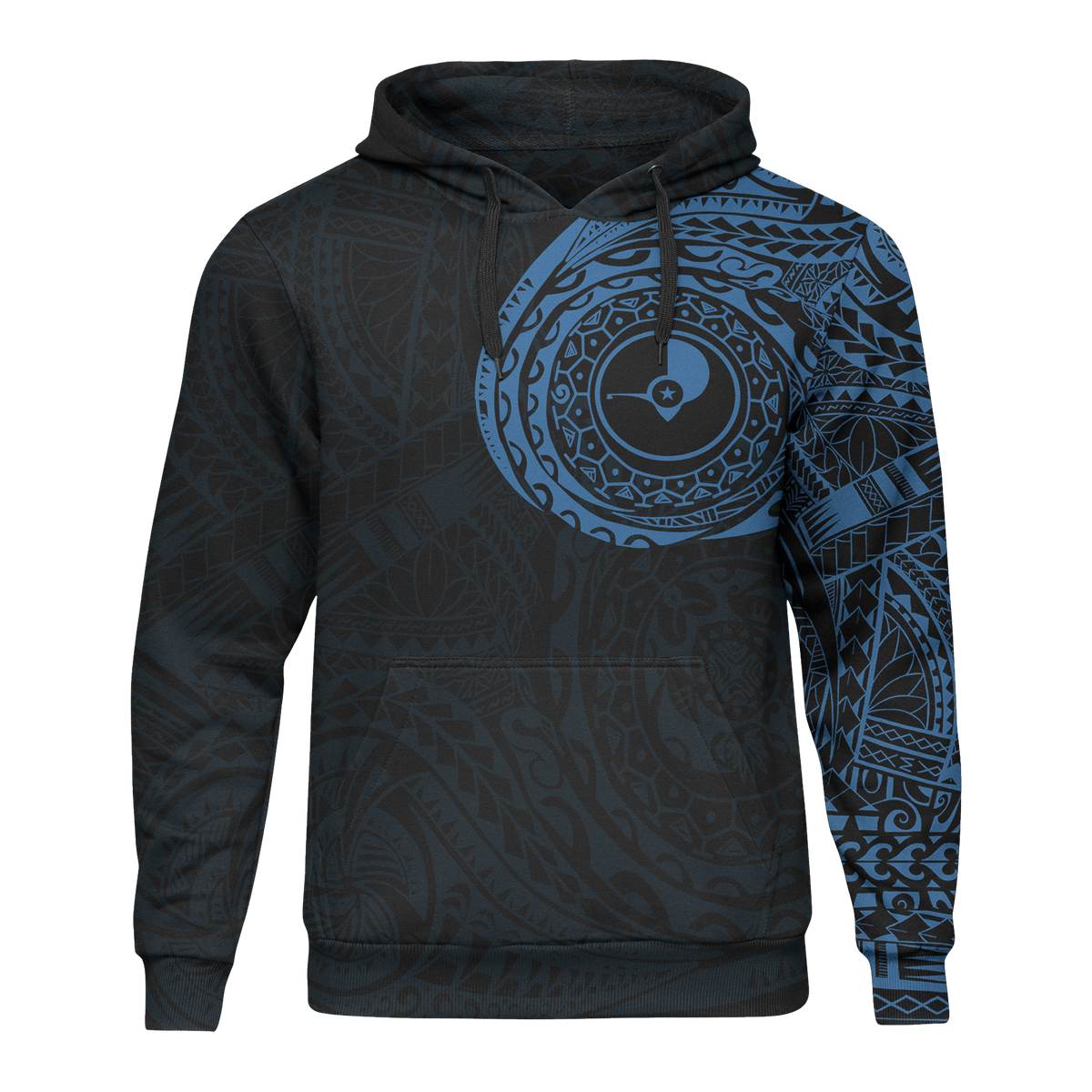 Micronesia All Over Print Hoodie Yap In My Heart Blue Unisex Black - Polynesian Pride