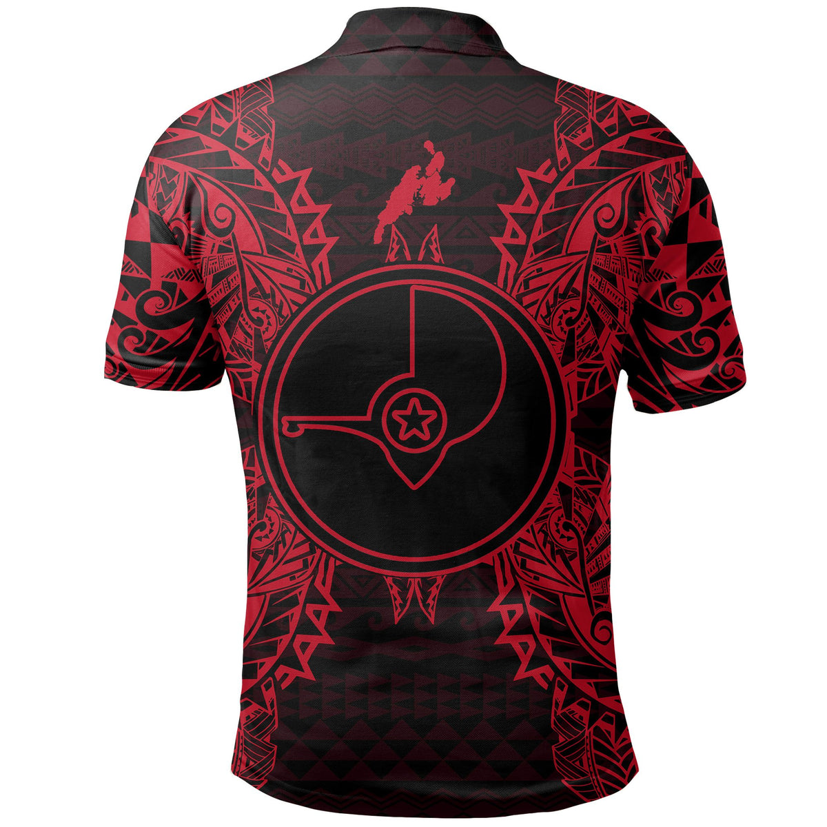 Yap Polo Shirt Yap Flag Map Polynesian Tattoo Red - Polynesian Pride