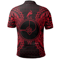 Yap Polo Shirt Yap Flag Map Polynesian Tattoo Red - Polynesian Pride