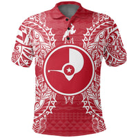 Yap Polo Shirt Yap Flag Map Polynesian Tattoo Red White Unisex Red - Polynesian Pride