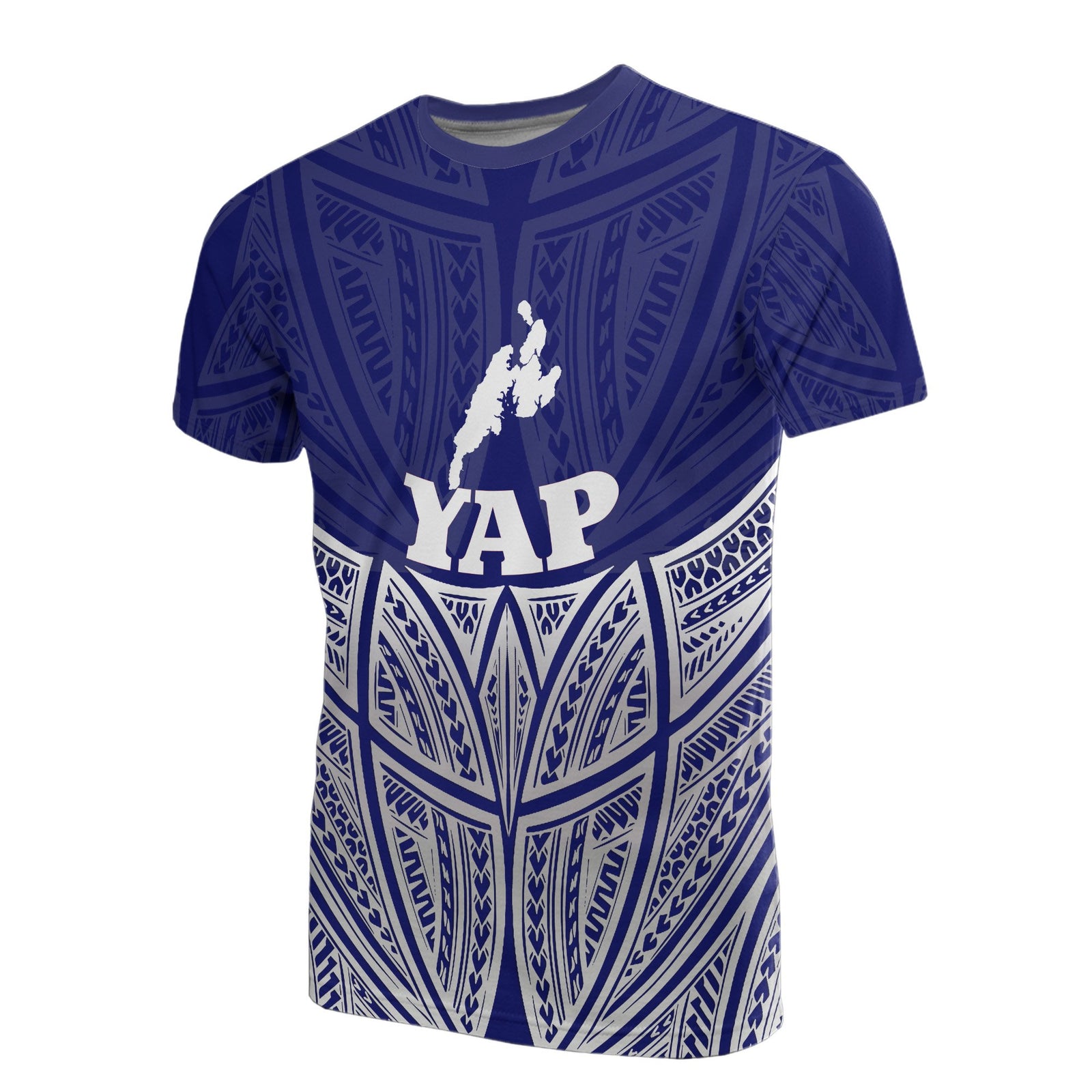 Yap Polynesian T Shirt Blue Pride Map and Seal Unisex Blue - Polynesian Pride