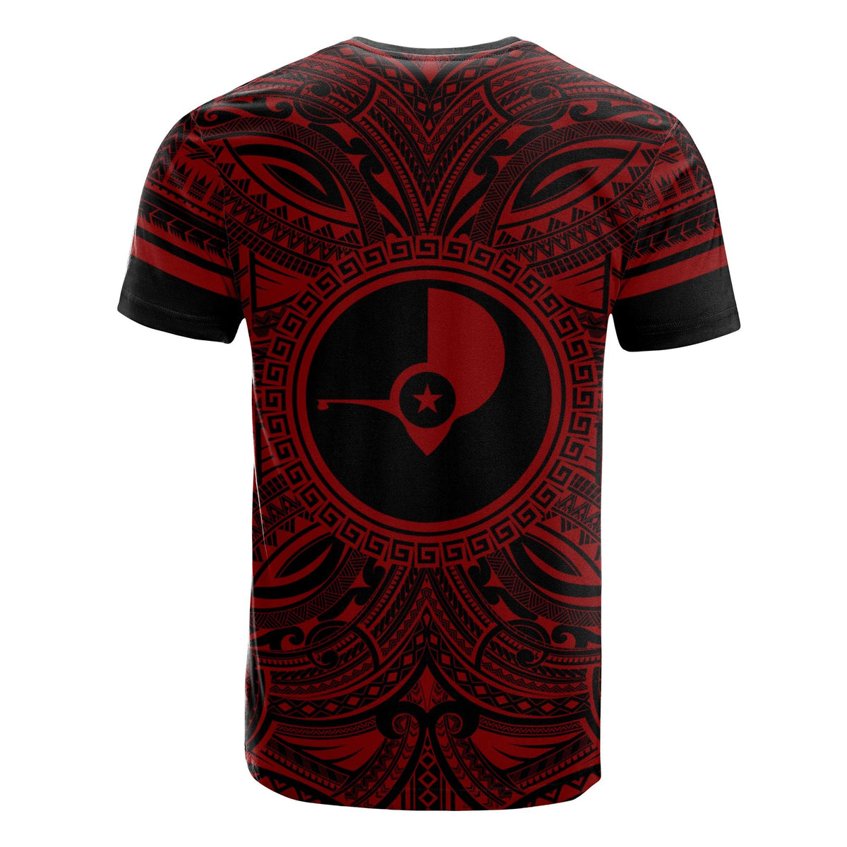 Yap T Shirt Yap Coat of Arms Polynesian Red Black - Polynesian Pride