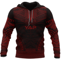 Yap Polynesian Chief Hoodie Red Version Unisex Red - Polynesian Pride