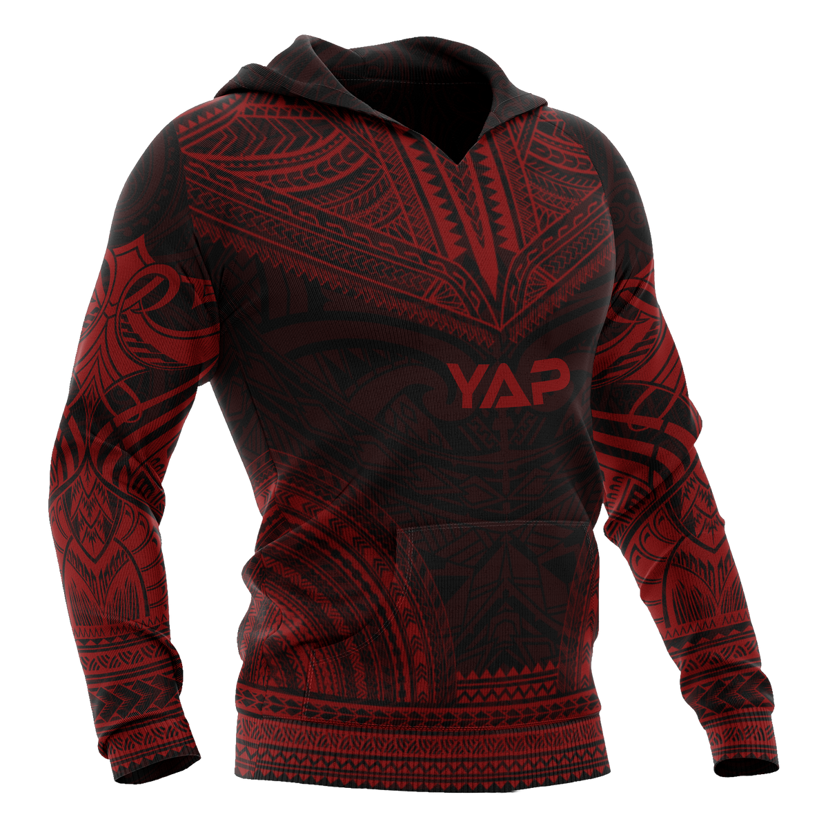 Yap Polynesian Chief Hoodie Red Version - Polynesian Pride