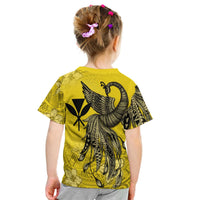 Kanaka Maoli T Shirt Polynesian Phoenix Bird, Fairytales Bird Yellow - Polynesian Pride