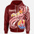 Tahiti Zip up Hoodie Tahiti Seal Polynesian Patterns Plumeria Unisex Red - Polynesian Pride