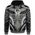 Polynesian FSM Zip up Hoodie Poly Pattern With COA Federated States of Micronesia Unisex Black - Polynesian Pride