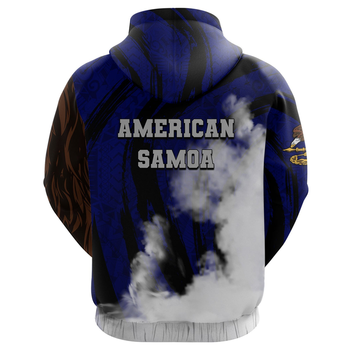 American Samoa Zip Hoodie Bald Eagle Powerful - Polynesian Pride