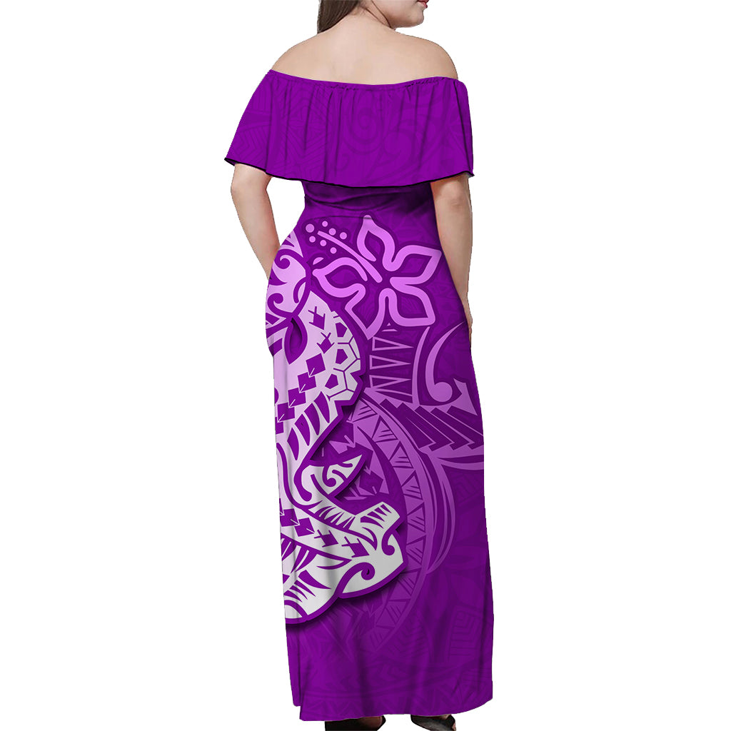 Custom Polynesian Matching Dress And Shirt with Tribal Hammerhead Shark Purple LT6 - Polynesian Pride