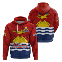 Custom Kiribati 43rd Independence Celebrations Hoodie LT12 Zip Hoodie Blue - Polynesian Pride