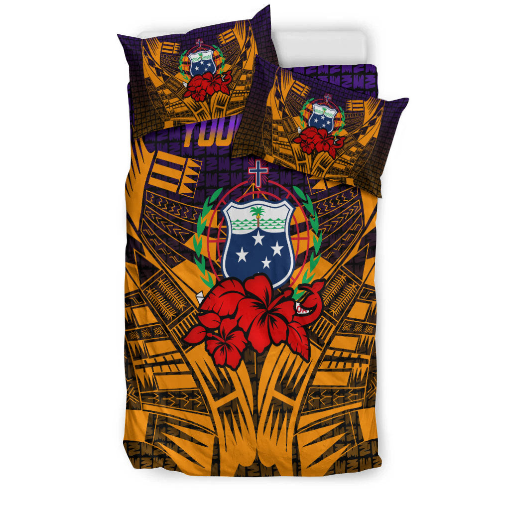 (Custom Personalised) Samoa Bedding Set - Hibiscus With Tribal - LT12 - Polynesian Pride