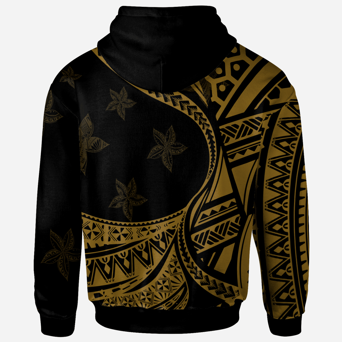 Yap Zip Hoodie Plumeria Flowers Gold Version - Polynesian Pride