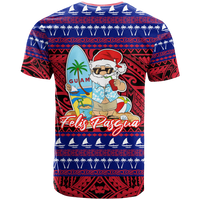 Guam Christmas Felis Pasgua Santas Guam Surf Board T Shirt LT2 - Polynesian Pride