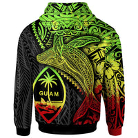 Guam Zip up Hoodie Humpback Whale & Coat of Arms Reggae - Polynesian Pride