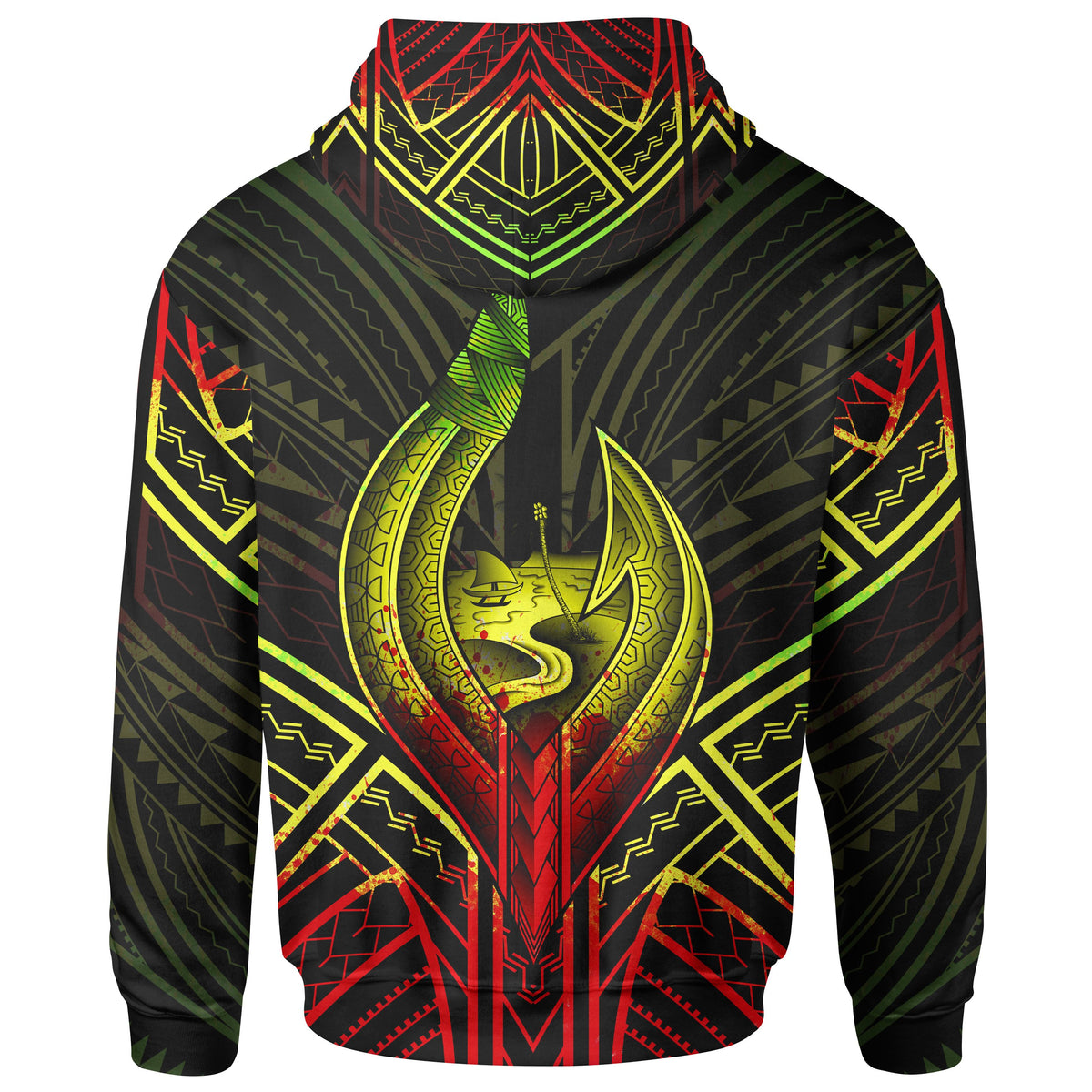 Guam Zip Hoodie Guam Seal Chamorro Tribal Reggae Color - Polynesian Pride