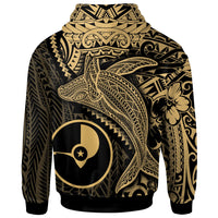 Yap Zip up Hoodie Humpback Whale & Coat of Arms Gold - Polynesian Pride