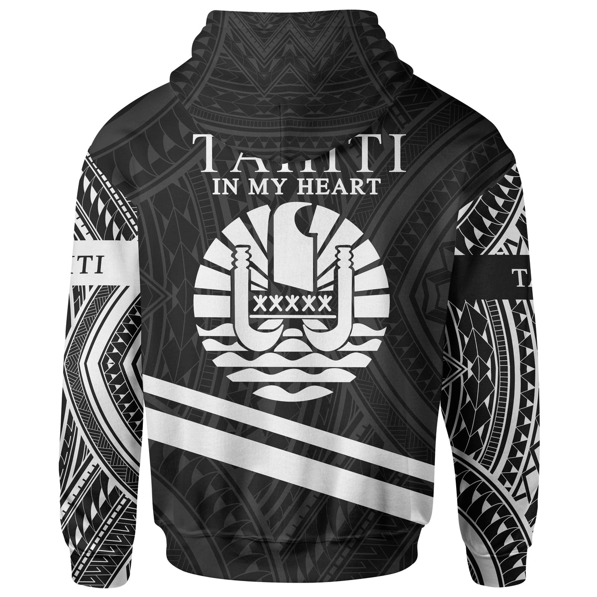 Tahiti Zip Hoodie In My Heart Style Polynesian Patterns - Polynesian Pride