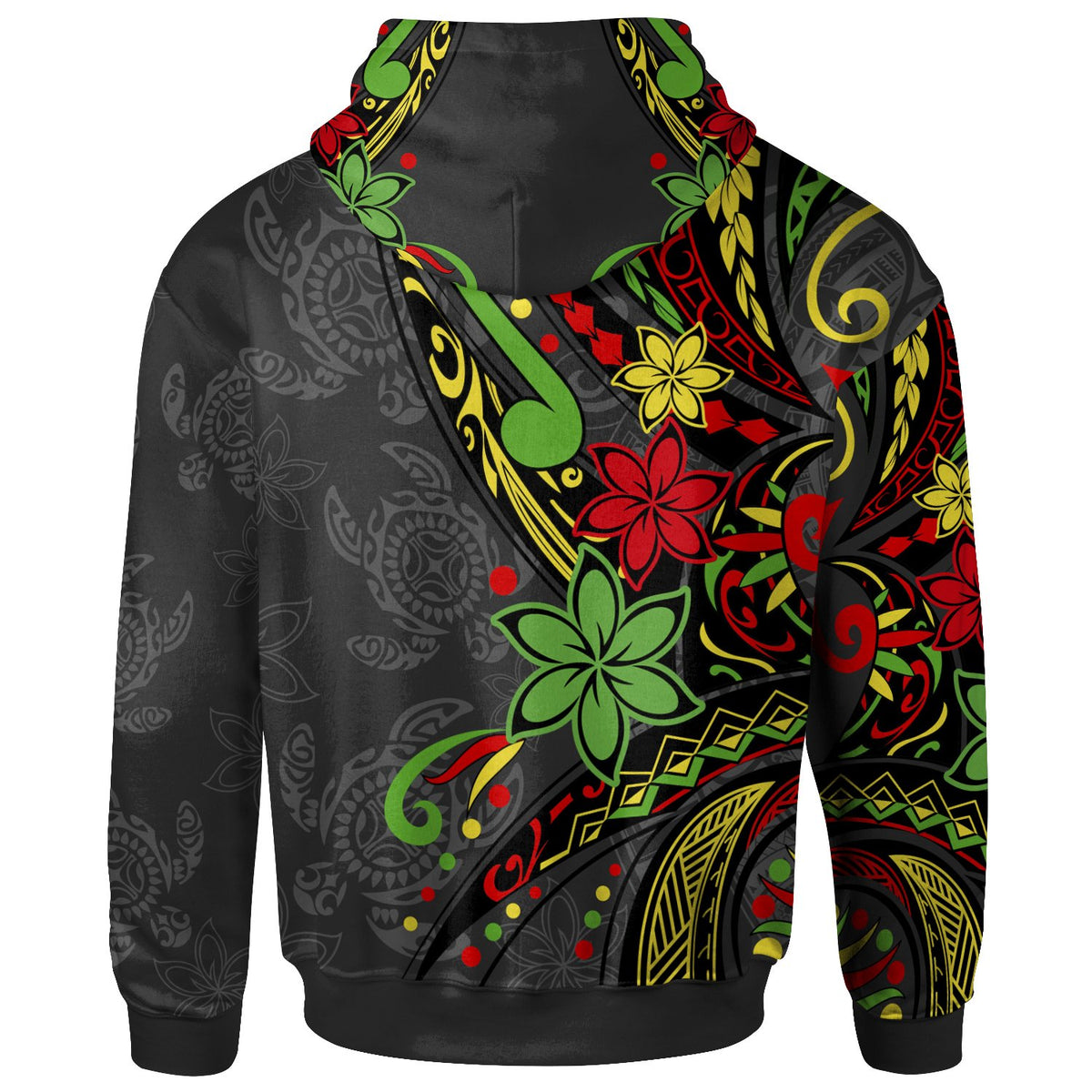 Yap Hoodie Tribal Flower With Special Turtles - Polynesian Pride