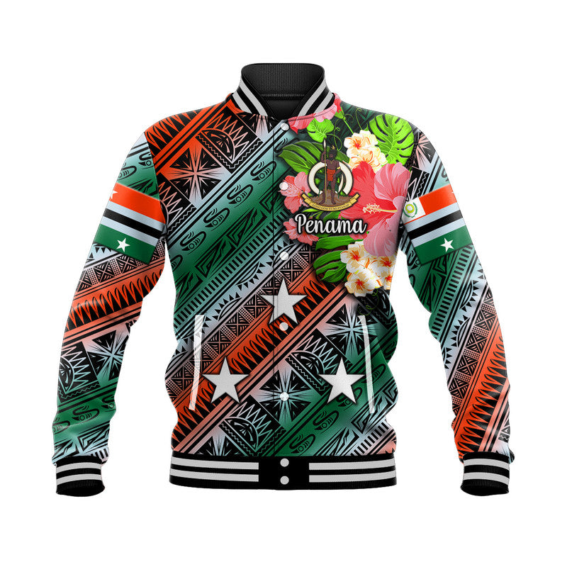 Vanuatu Penama Baseball Jacket Independence Be Proud LT8 Unisex Green - Polynesian Pride