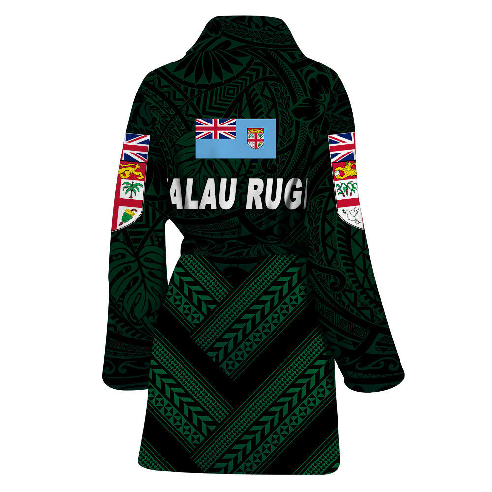 Fiji Ovalau Rugby Bathrobe Dark Green Style LT8 - Polynesian Pride