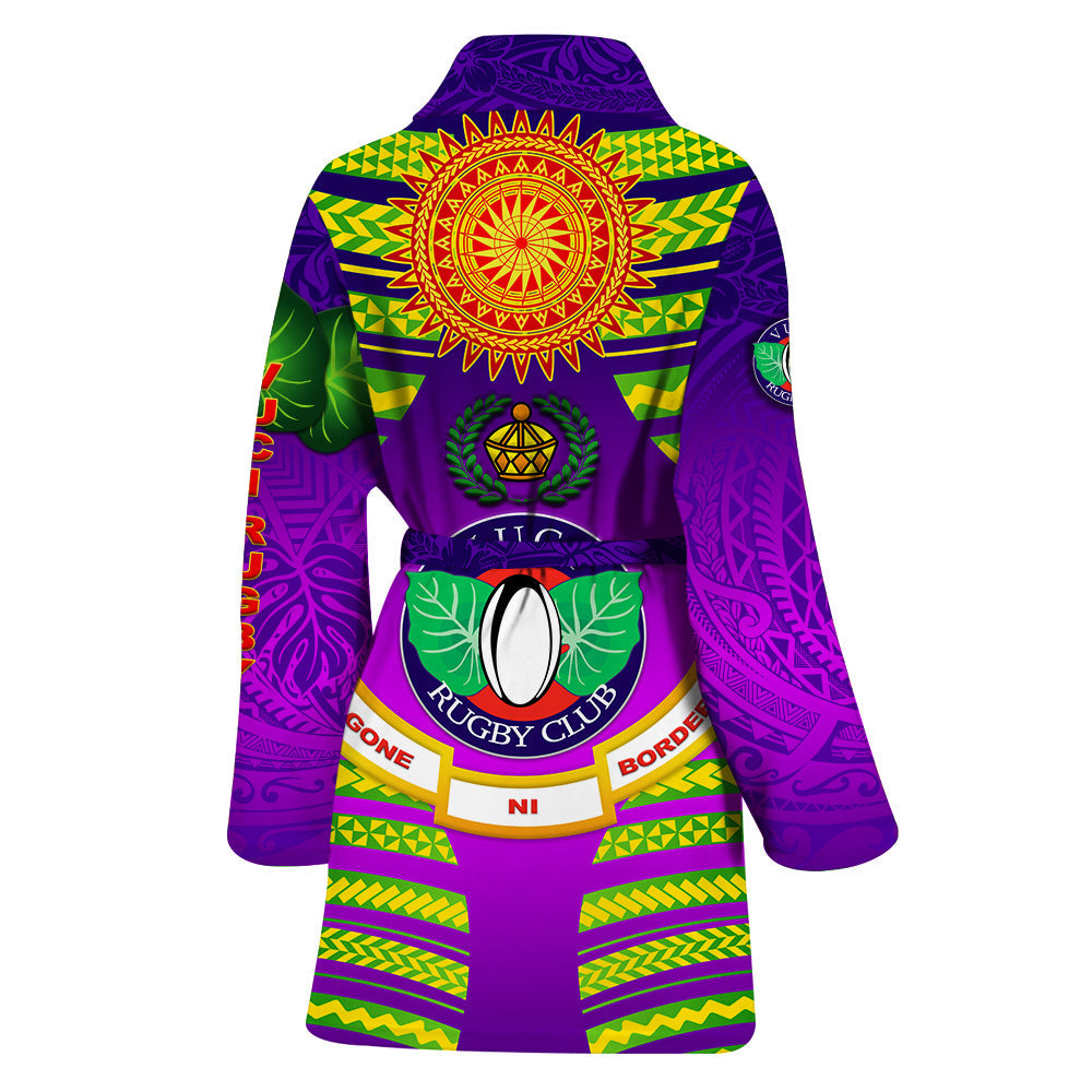 Fiji Vuci Rugby Club Bathrobe Creative Style - Purple LT8 - Polynesian Pride