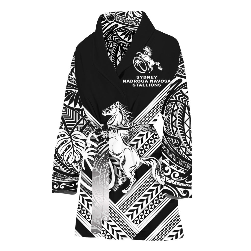 Fiji Rugby Bathrobe Sydney Nadroga Navosa Stallions Creative Style - Black LT8 One Size Black - Polynesian Pride