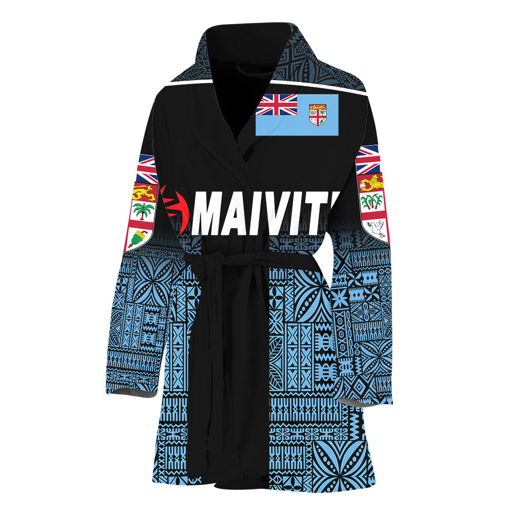 Fiji Lomaiviti Rugby Bathrobe Simple Vibes - Blue LT8 One Size Blue - Polynesian Pride