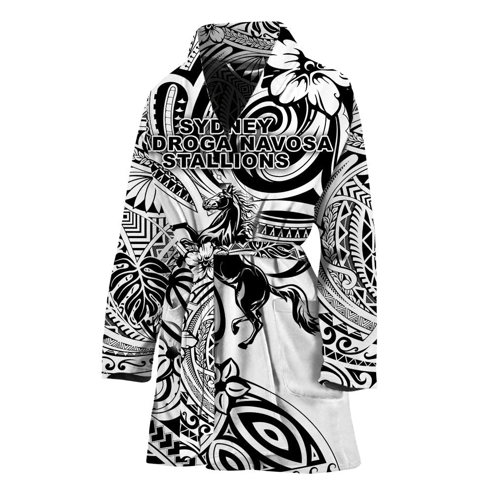 Fiji Rugby Bathrobe Sydney Nadroga Navosa Stallions Unique Vibes - White LT8 One Size White - Polynesian Pride