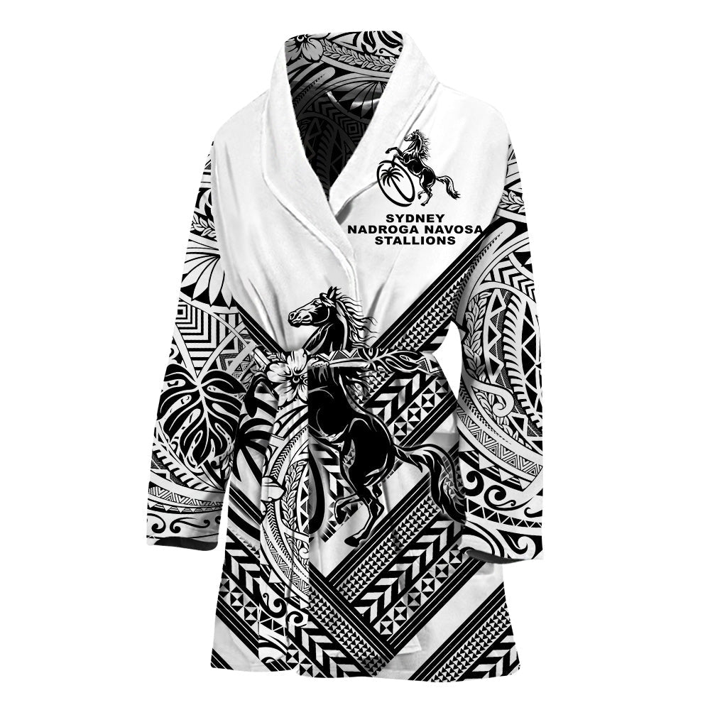 Fiji Rugby Bathrobe Sydney Nadroga Navosa Stallions Creative Style - White LT8 One Size White - Polynesian Pride