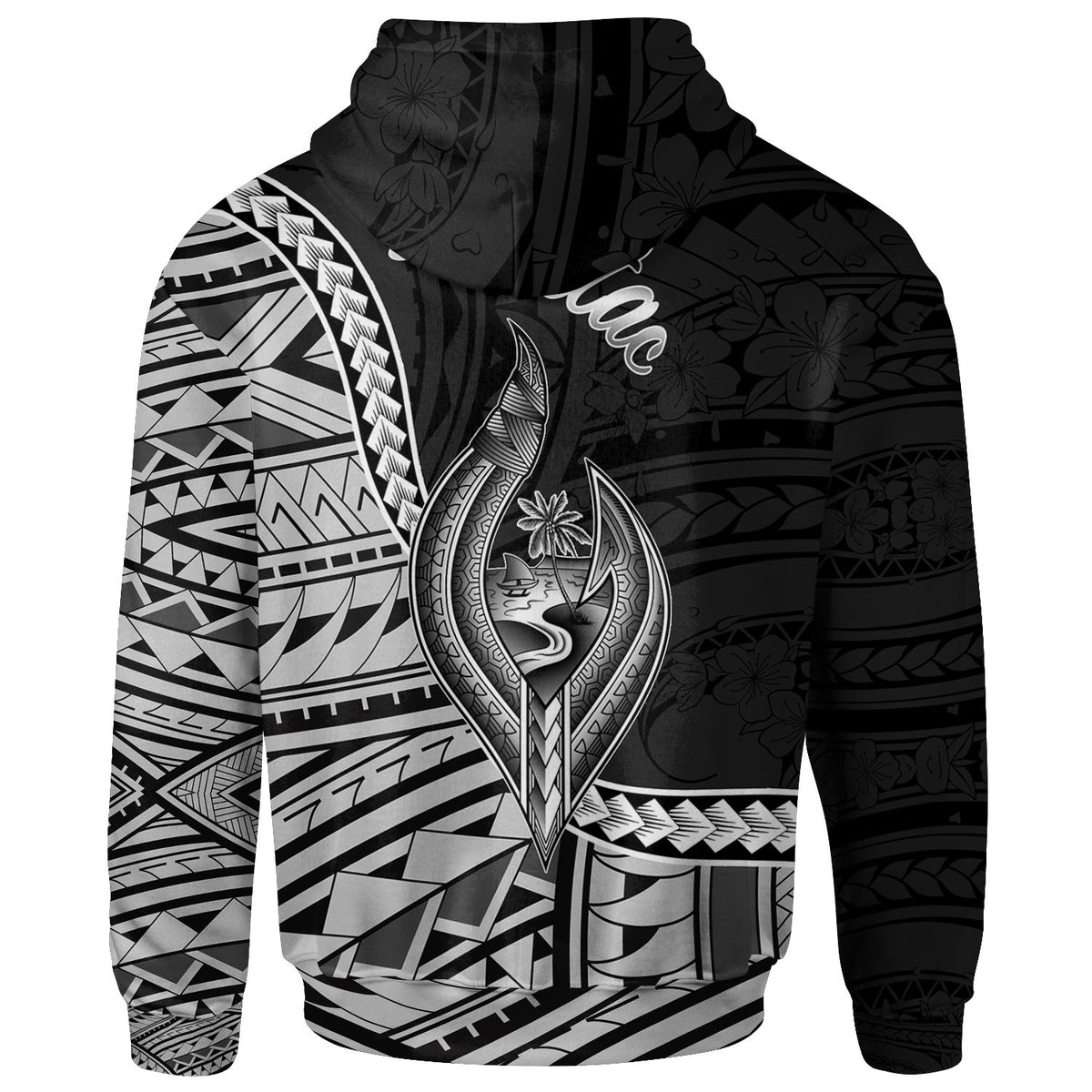 Guam Zip Hoodie Umatac Seal of Guam Polynesian Patterns - Polynesian Pride