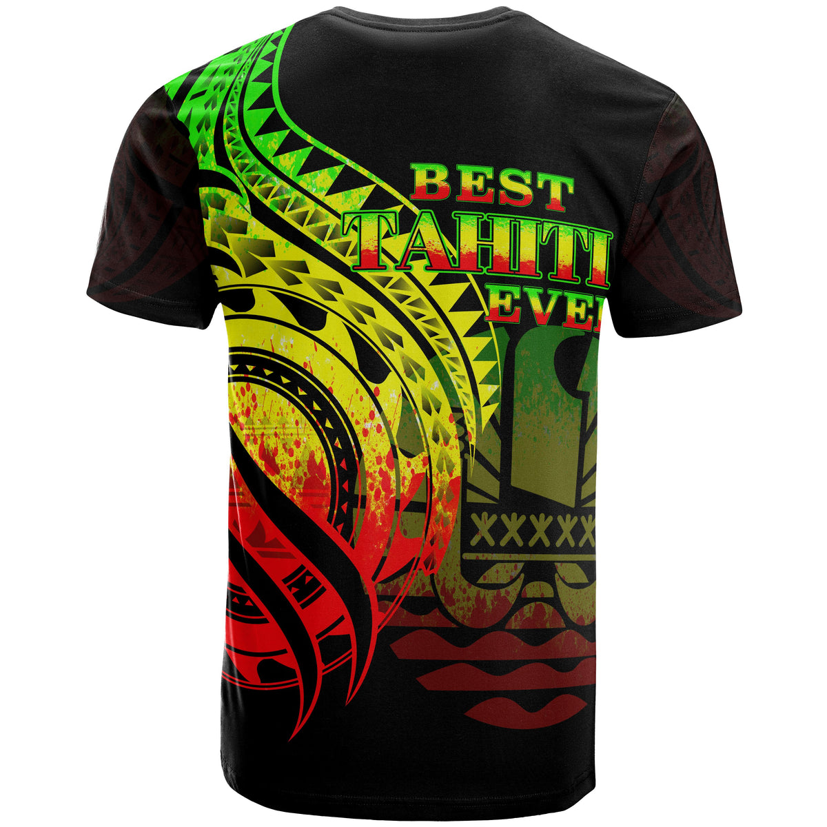 Tahiti T Shirt Reggae Color Polynesian Patterns Best Tahiti Ever - Polynesian Pride