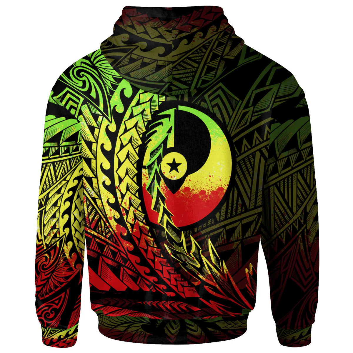 Yap State Hoodie Reggae Wings Style - Polynesian Pride