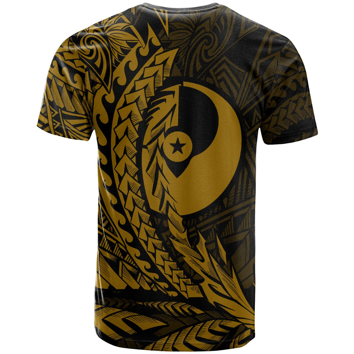 Yap State T Shirt Gold Custom Wings Style - Polynesian Pride