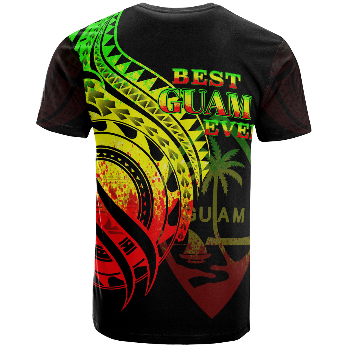 Guam T Shirt Reggae Color Polynesian Patterns Best Guam Ever - Polynesian Pride