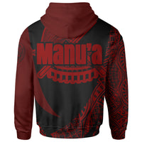 American Samoa Zip Hoodie Manua Olosega Polynesian Red Patterns Sport Style - Polynesian Pride