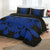 Hawaiian Royal Pattern Quilt Bed Set - Black And Blue - D2 Style - AH - Polynesian Pride