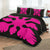 Hawaiian Royal Pattern Quilt Bed Set - Black And Pink - B1 Style - AH - Polynesian Pride