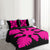 Hawaiian Royal Pattern Quilt Bed Set - Black And Pink - B1 Style - AH - Polynesian Pride