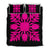 Hawaiian Royal Pattern Quilt Bed Set - Black And Pink - N1 Style - AH Art - Polynesian Pride