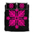 Hawaiian Royal Pattern Quilt Bed Set - Black And Pink - H2 Style - AH Art - Polynesian Pride