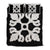 Hawaiian Royal Pattern Quilt Bed Set - Black And White - M1 Style - AH White - Polynesian Pride