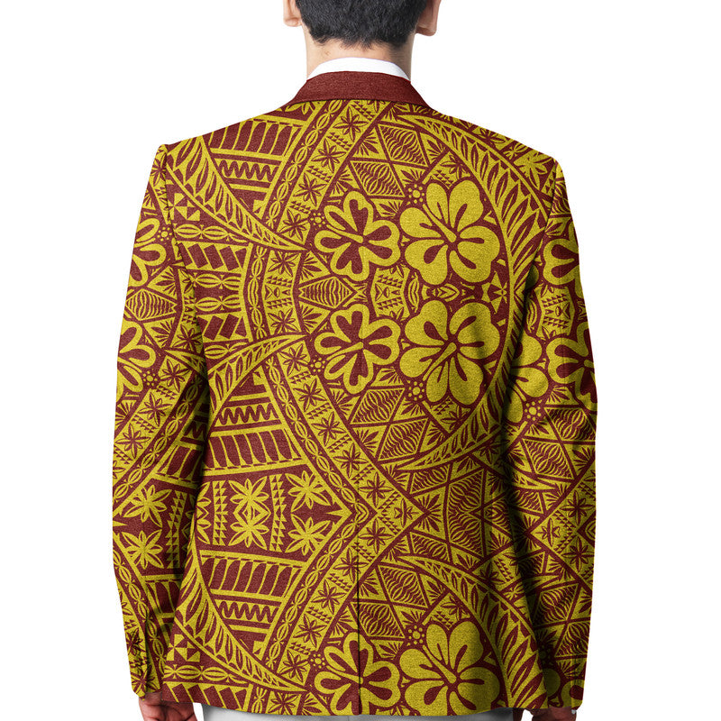 Tonga Eua High School Blazer Kupesi Vibes - Maroon LT8 - Polynesian Pride