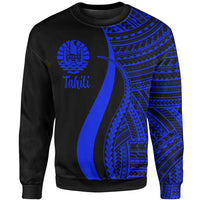 Tahiti Sweatshirt - Blue Polynesian Tentacle Tribal Pattern Unisex Blue - Polynesian Pride
