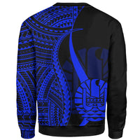 Tahiti Sweatshirt - Blue Polynesian Tentacle Tribal Pattern - Polynesian Pride