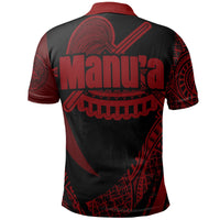 American Samoa Polo Shirt Manua Olosega Polynesian Red Patterns Sport Style - Polynesian Pride