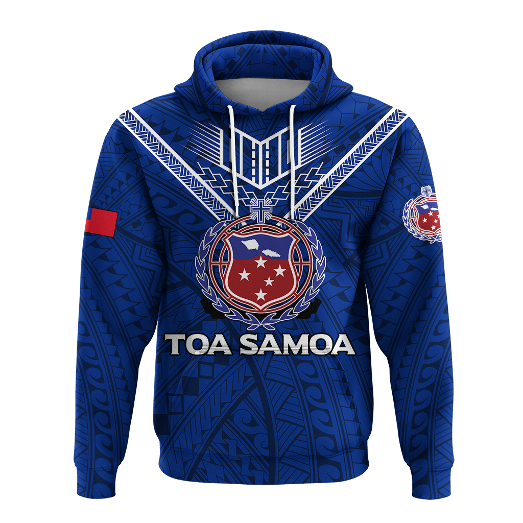 Custom Toa Samoa Rugby Hoodie Samoan Warrior Pride LT12 - Polynesian Pride