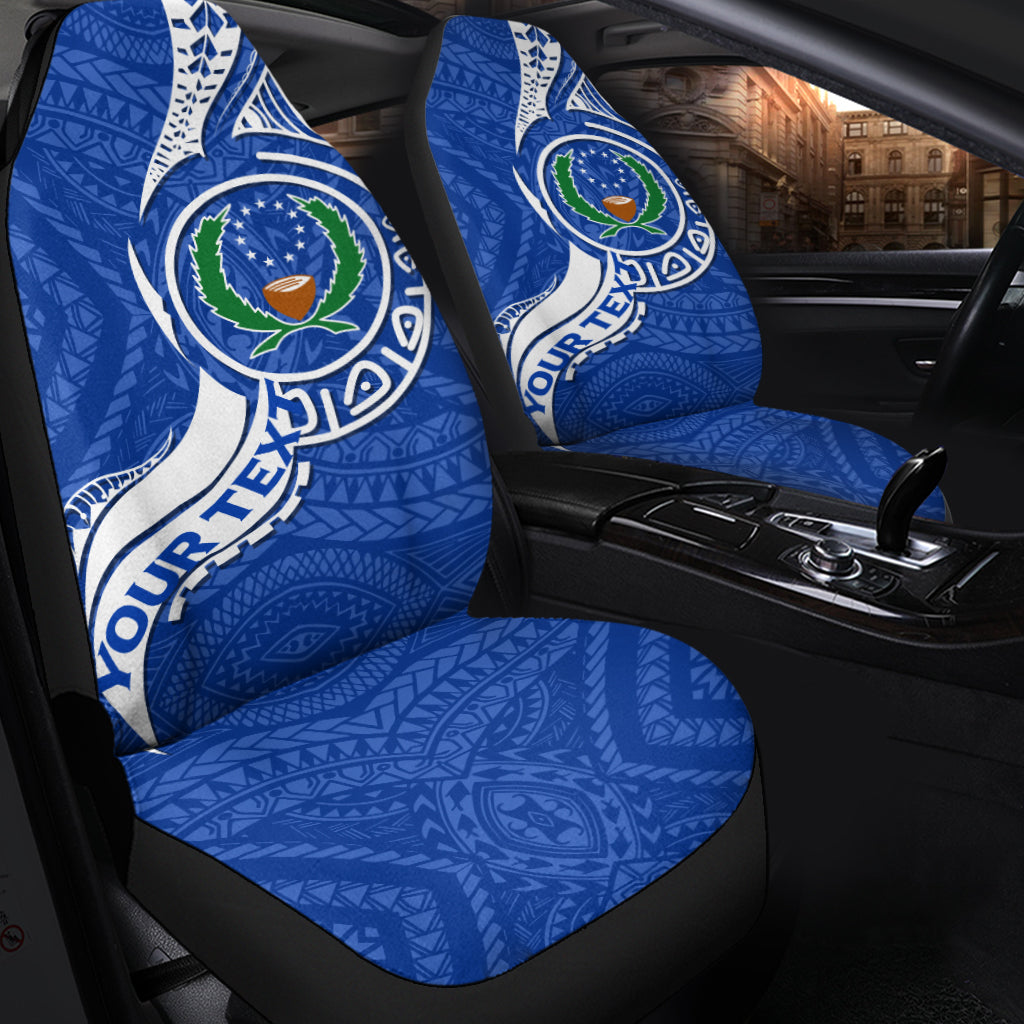 (Custom Personalised) Pohnpei Car Seat Covers - Micronesia Pride Blue - LT12 - Polynesian Pride