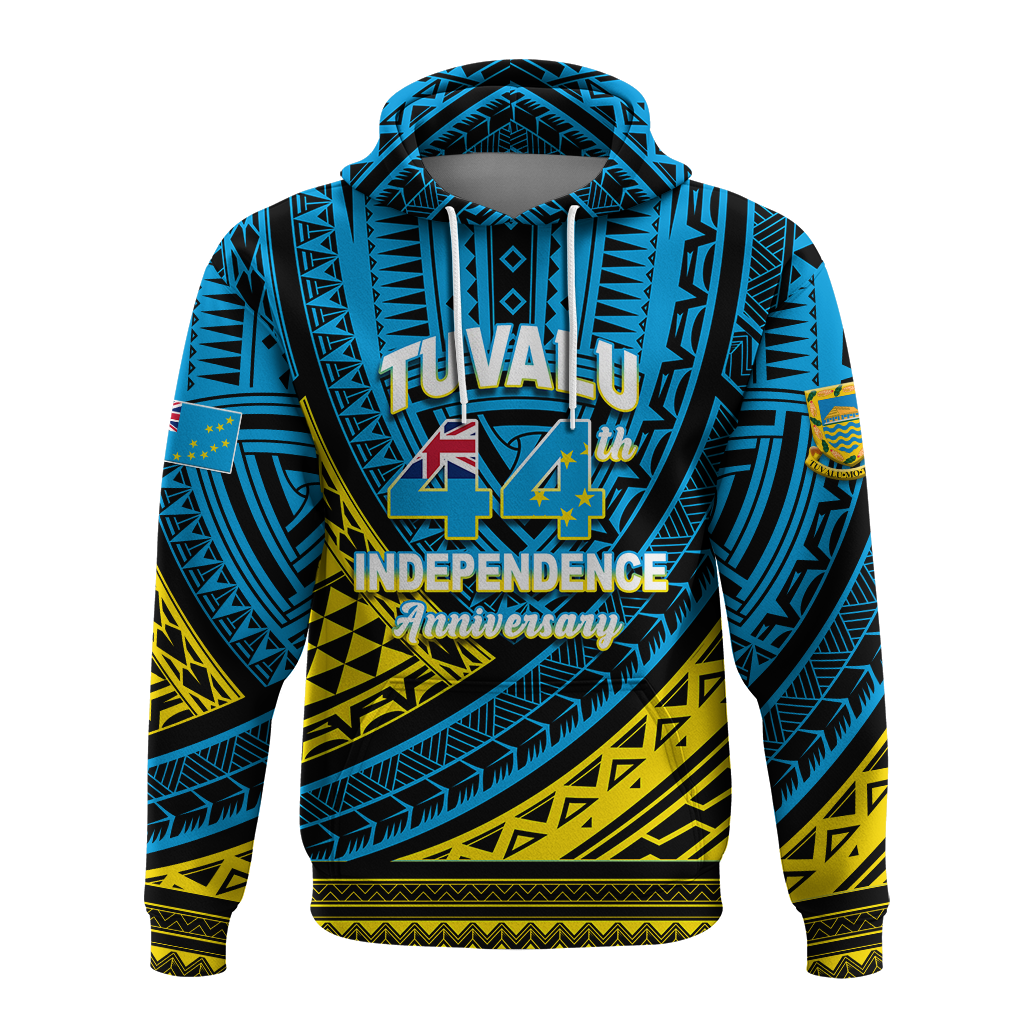 Custom Tuvalu Hoodie 44th Independence Anniversary Tribal Pattern LT12 - Polynesian Pride