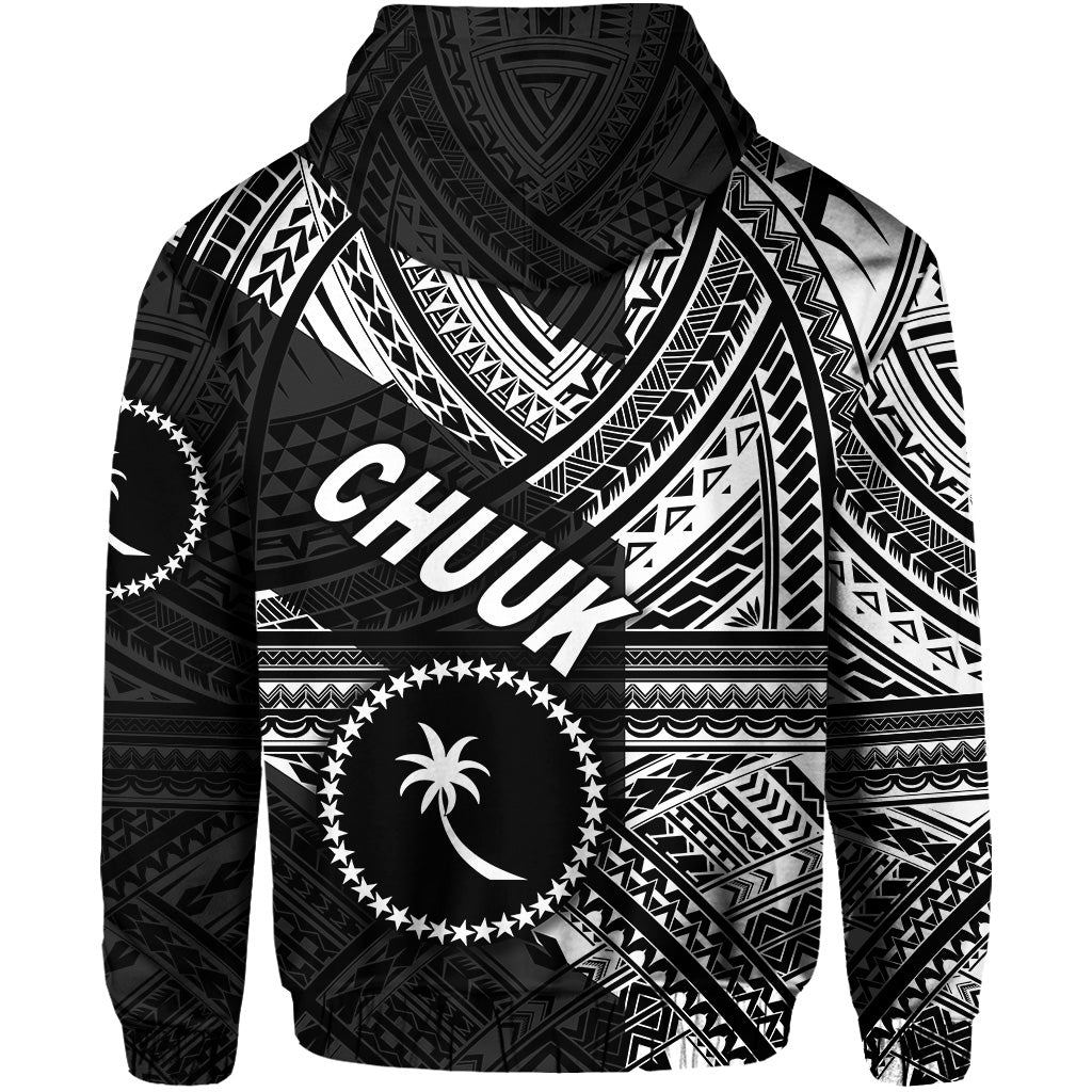 FSM Chuuk Zip Hoodie Original Style Black LT8 - Polynesian Pride